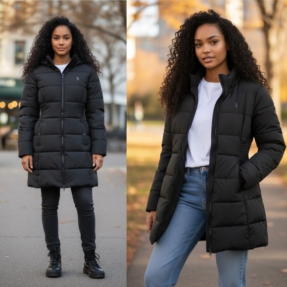 U.S. Polo Assn. Jackets & Blazers - U.S polo ASSN black puffer oversized coat size medium winter jacket
